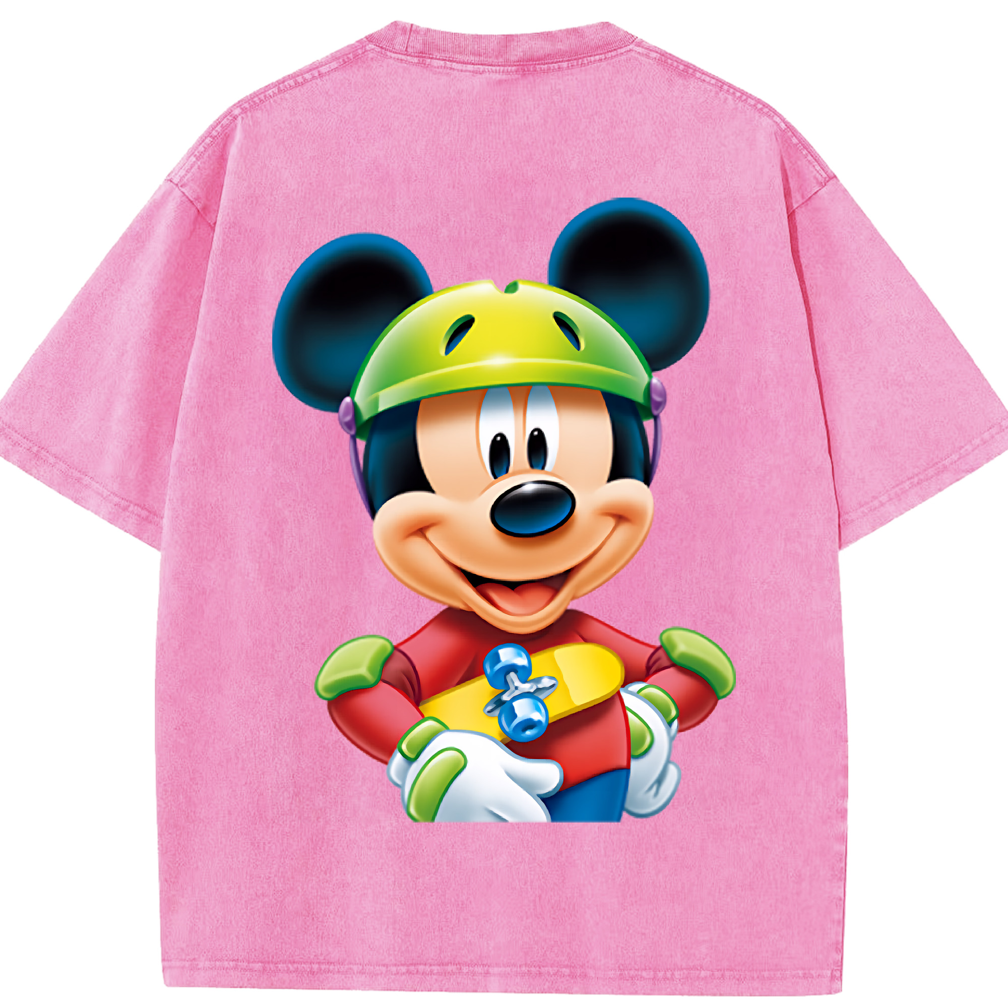 （画像用） ミッキーマウス Mickey Mouse 綿100% ヴィンテージ風 半袖Tシャツ（背面プリント）